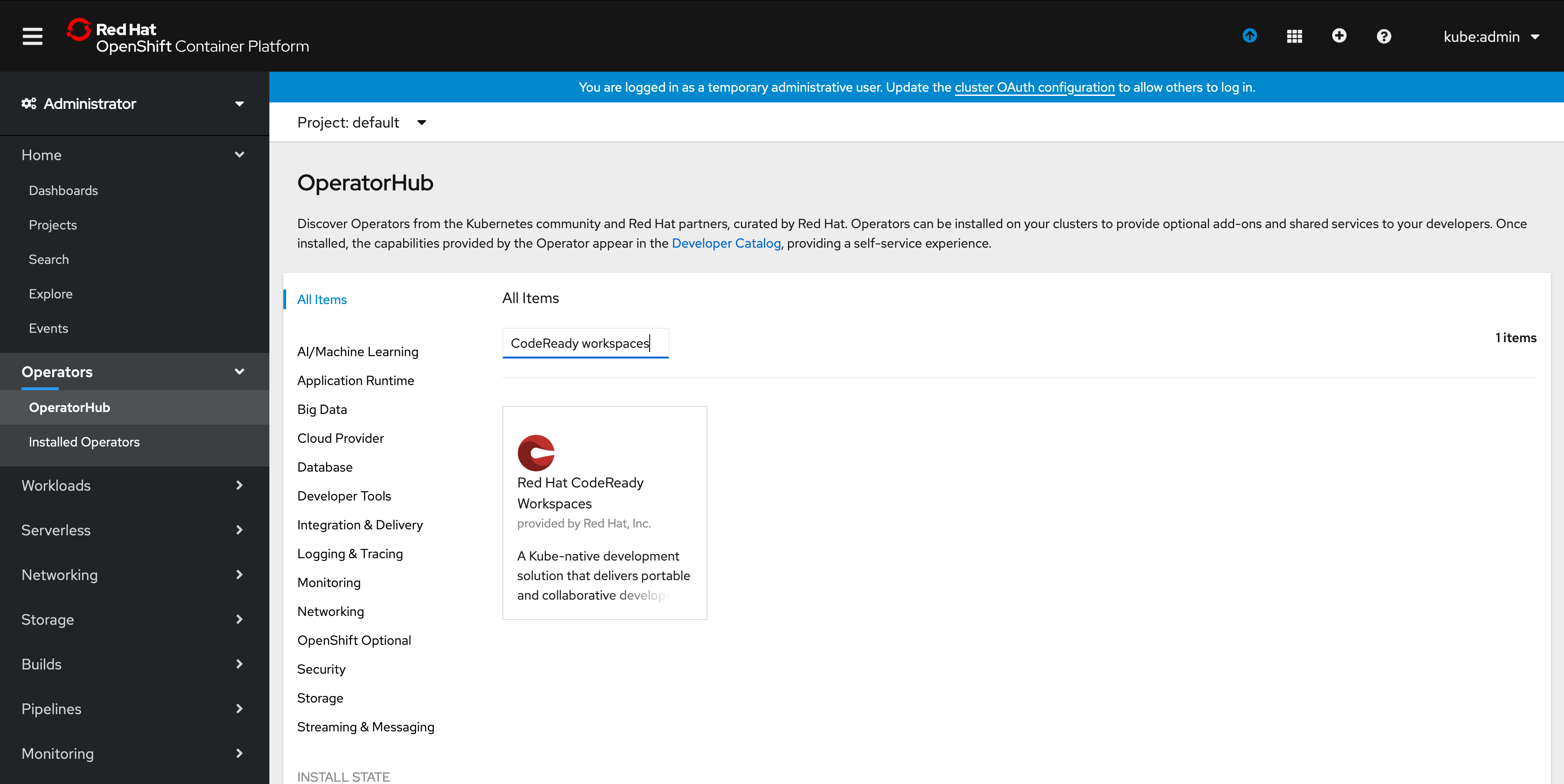 Subscribe to OperatorHub