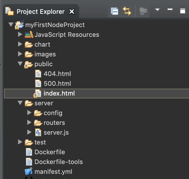 image of the index.html file as it appears in Eclipse