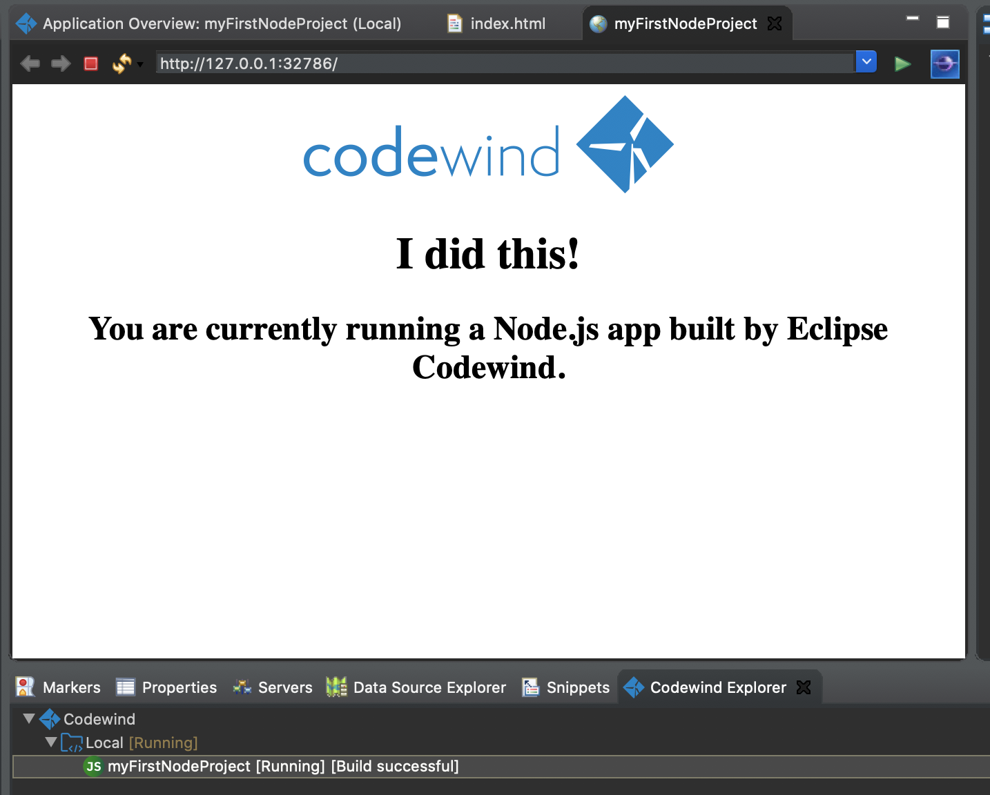 image of the application with the code change