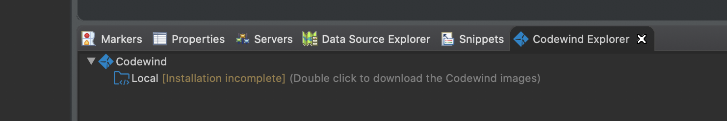 image of Codewind once installed