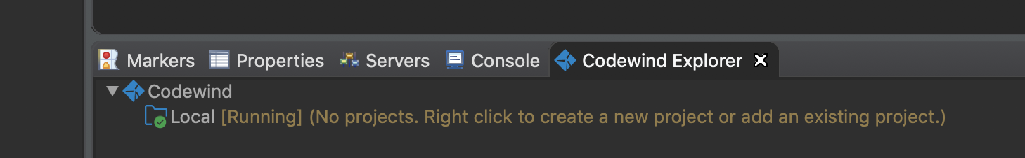 image of Codewind once installed
