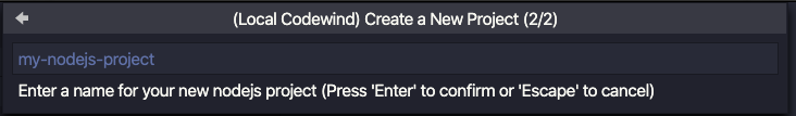 image of the text field where you can enter the name of your project