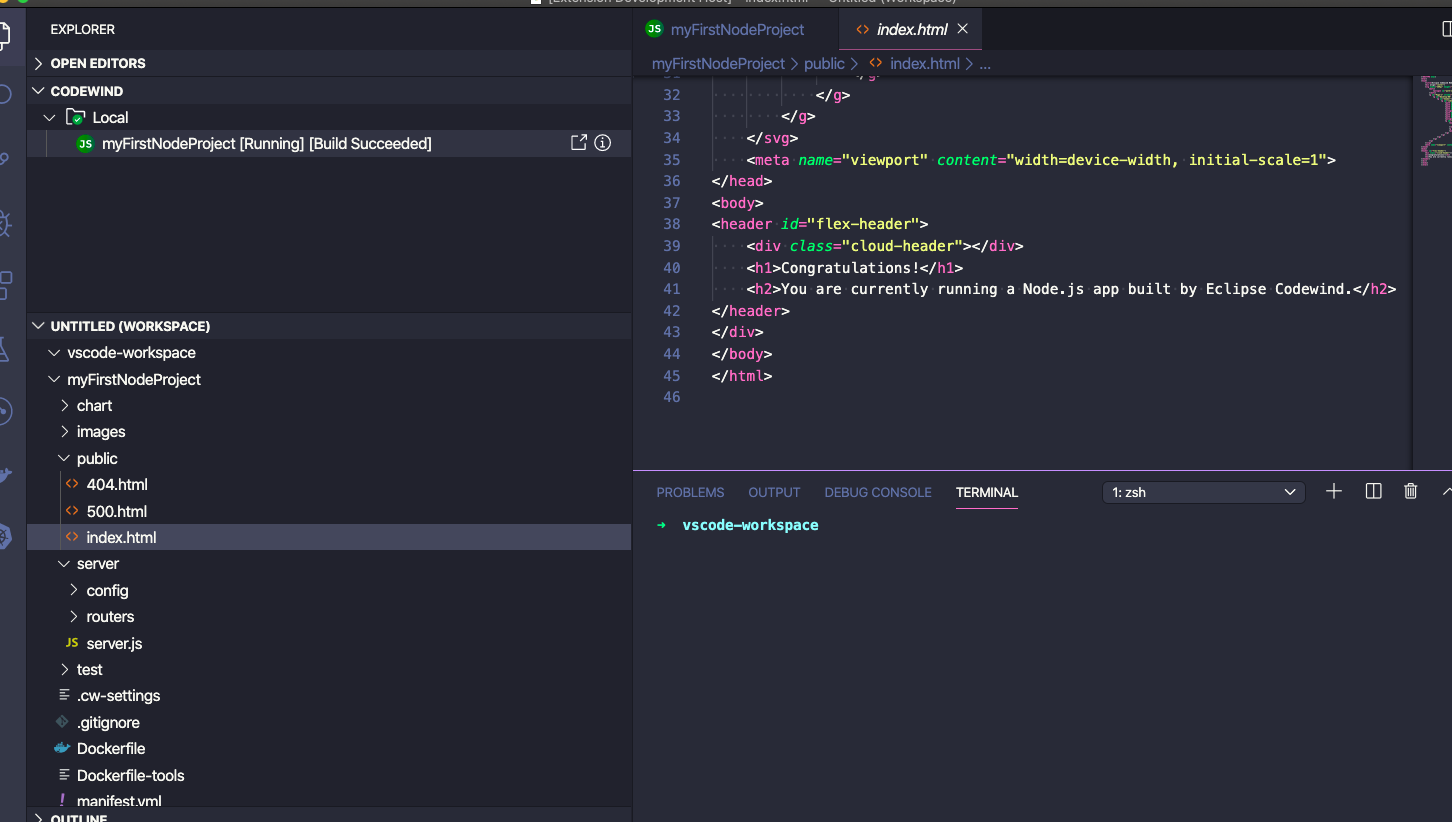 image of the index.html file as it appears in VS Code